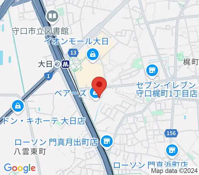 大東楽器ヤマハピアノストアの地図