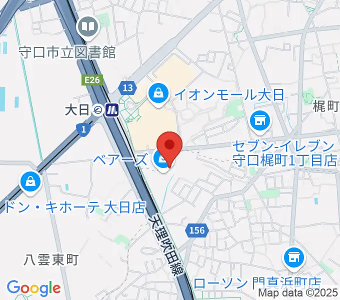 大東楽器ヤマハピアノストアの地図
