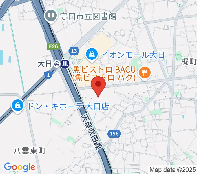 大東楽器ヤマハピアノストアの地図