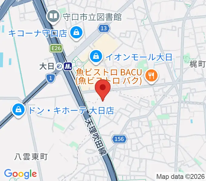 大東楽器ヤマハピアノストアの地図