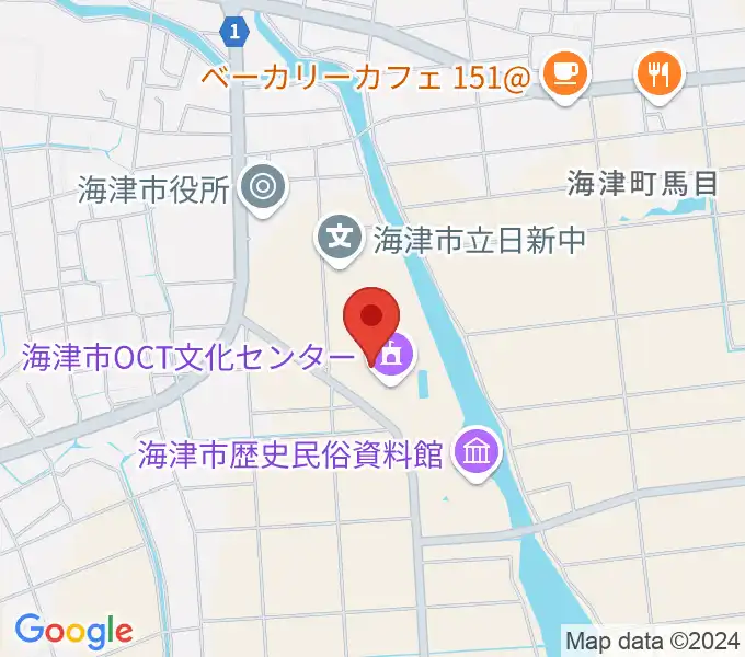 海津市OCT文化センターの地図