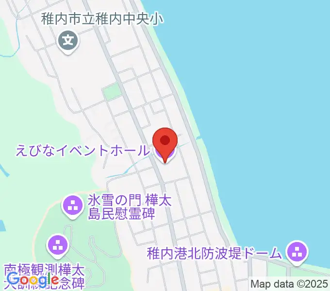 稚内エビナイベントホールの地図
