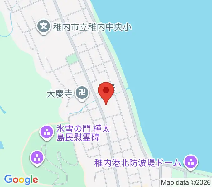 稚内エビナイベントホールの地図