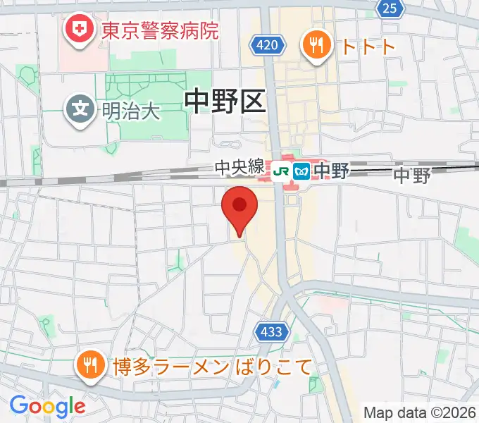 サウンドスタジオノア 中野店の地図