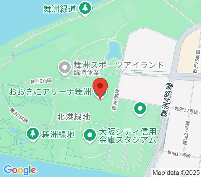 おおきにアリーナ舞洲の地図