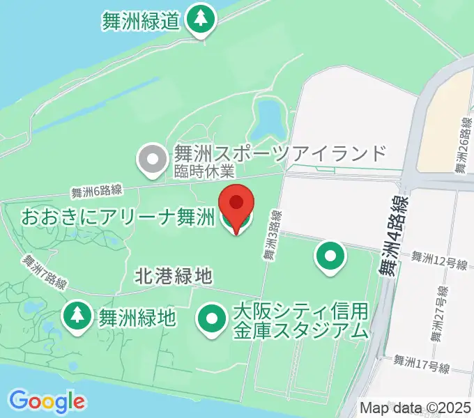 おおきにアリーナ舞洲の地図