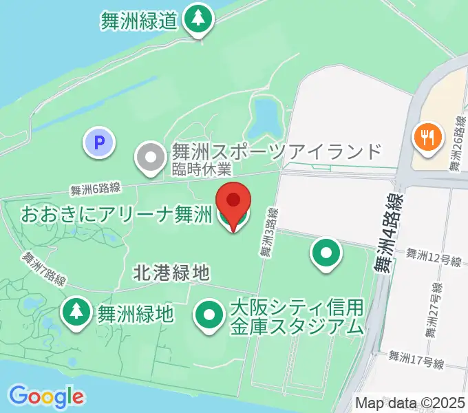 おおきにアリーナ舞洲の地図