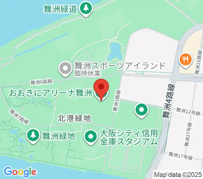おおきにアリーナ舞洲の地図