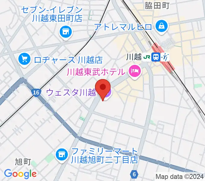 ウェスタ川越 大ホールの地図