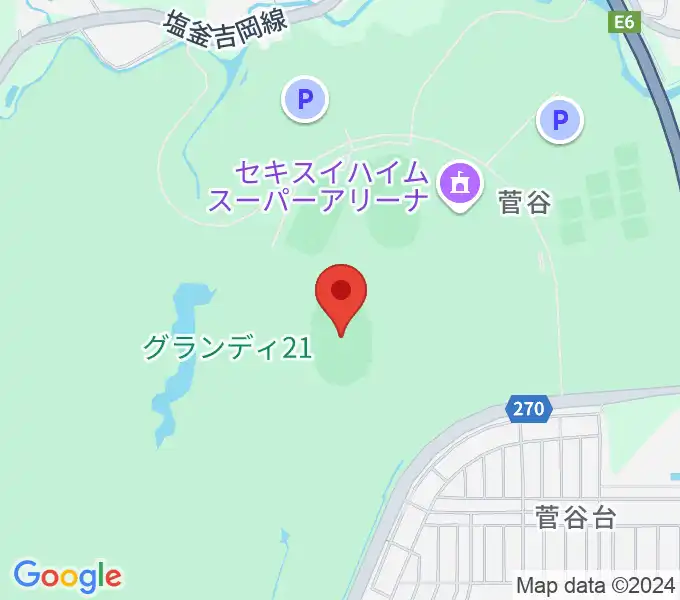 キューアンドエースタジアムみやぎの地図