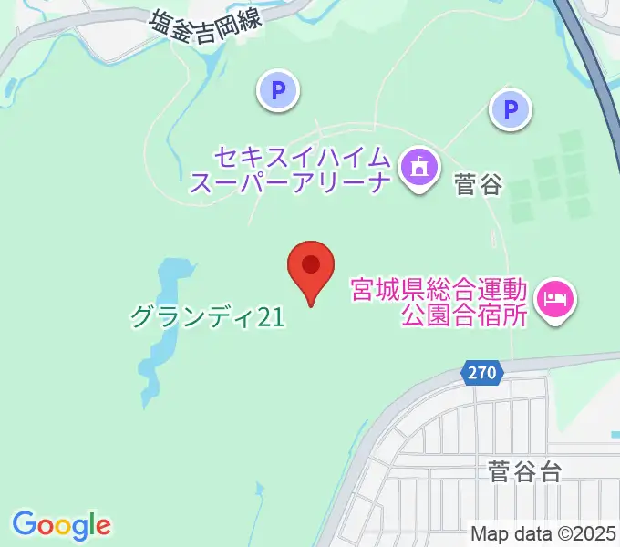 キューアンドエースタジアムみやぎの地図