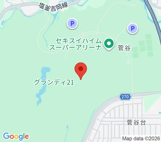 キューアンドエースタジアムみやぎの地図