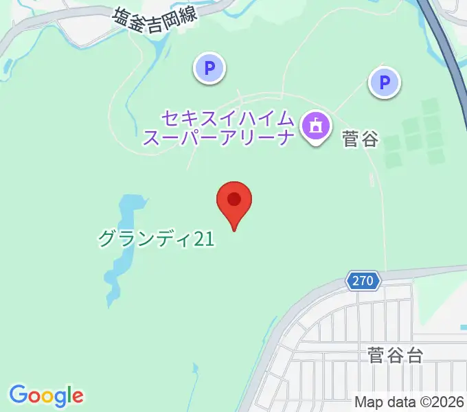 キューアンドエースタジアムみやぎの地図