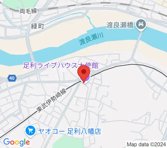 足利ライブハウス大使館の地図