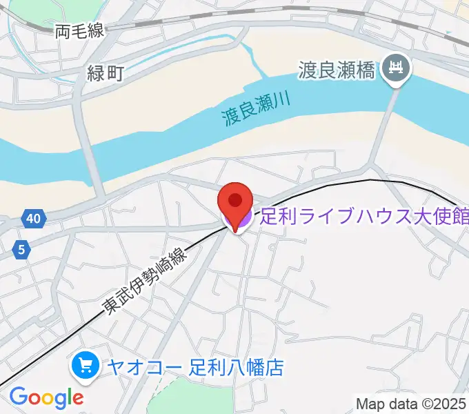 足利ライブハウス大使館の地図