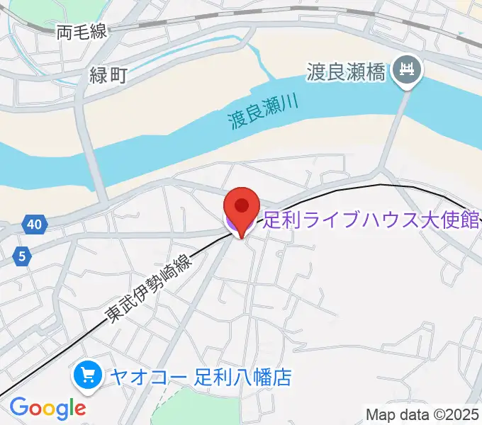 足利ライブハウス大使館の地図