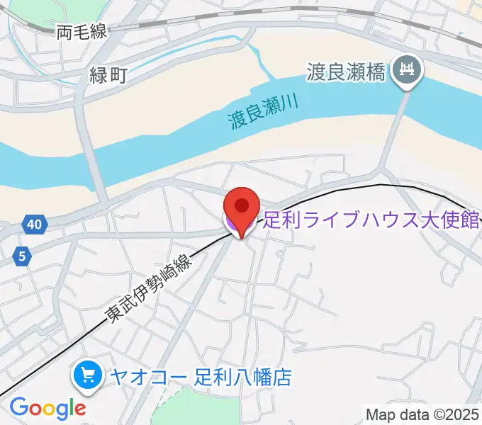 足利ライブハウス大使館の地図