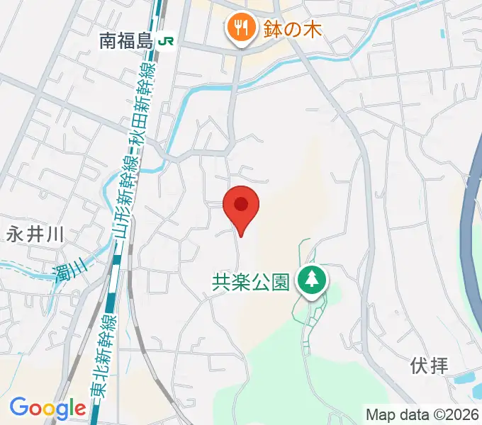 南福島ミュージックルームの地図