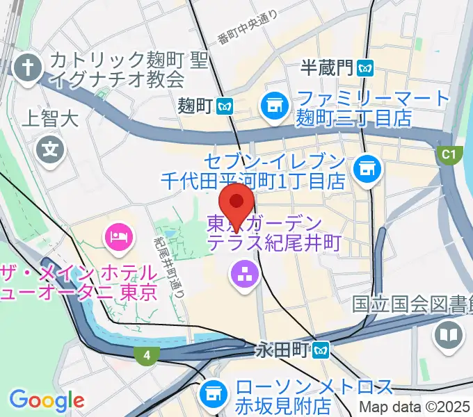 紀尾井町サロンホールの地図