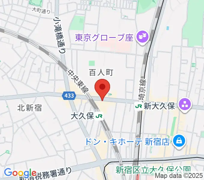大久保HOTSHOTの地図