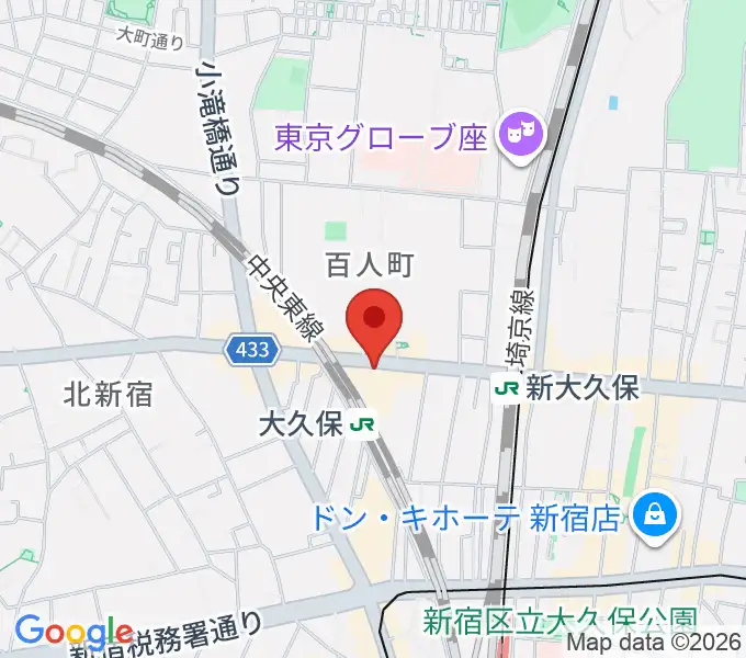 大久保HOTSHOTの地図