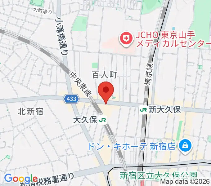大久保HOTSHOTの地図
