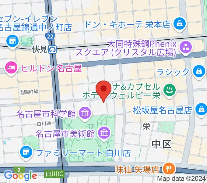 アーク栄サロンホールの地図