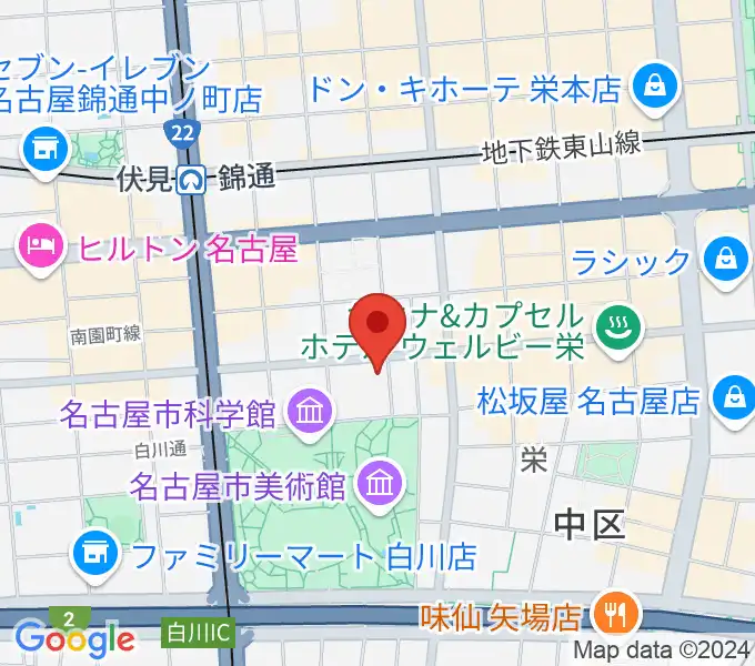 アーク栄サロンホールの地図