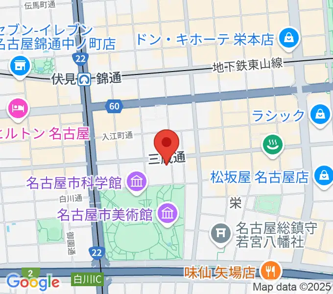 アーク栄サロンホールの地図