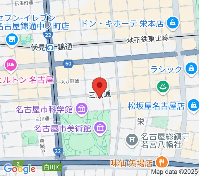 アーク栄サロンホールの地図