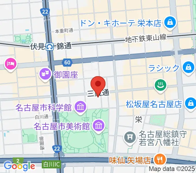 アーク栄サロンホールの地図