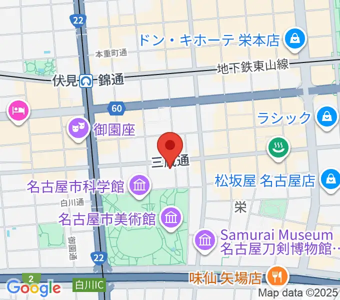 アーク栄サロンホールの地図
