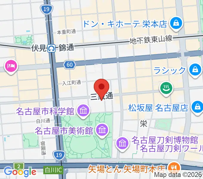 アーク栄サロンホールの地図