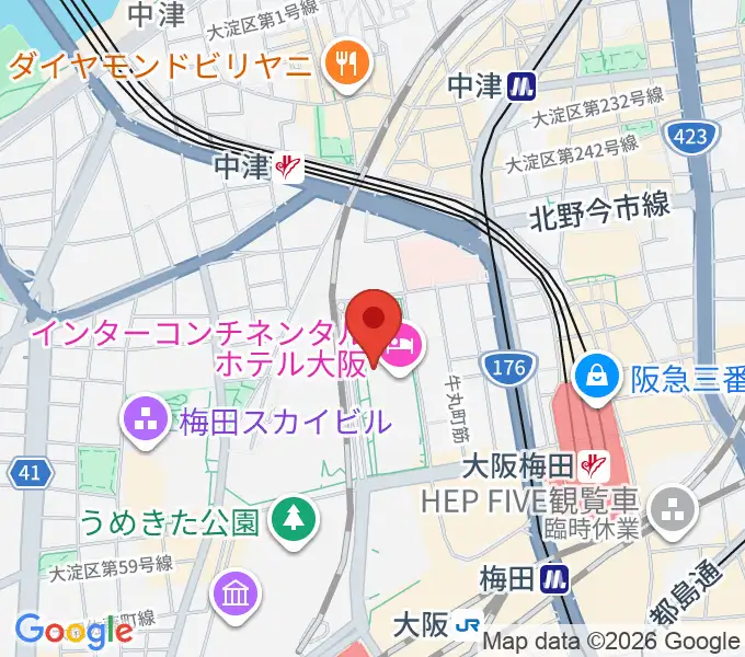 グランフロント大阪 ナレッジシアターの地図