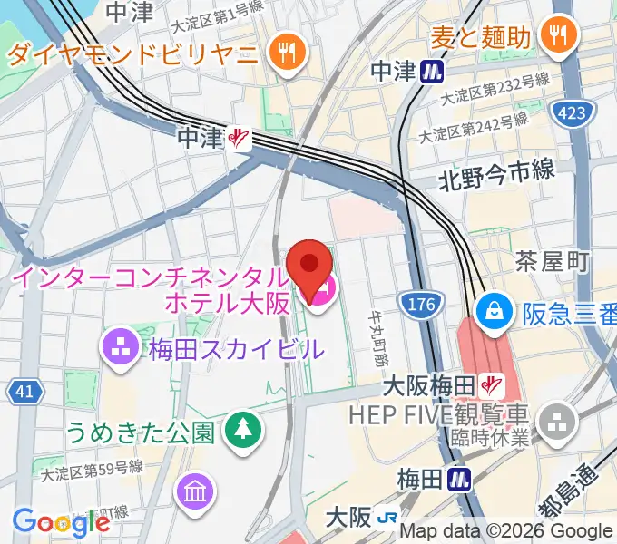 グランフロント大阪 ナレッジシアターの地図