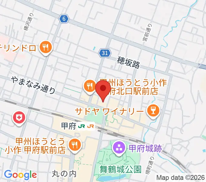 山梨県立図書館の地図