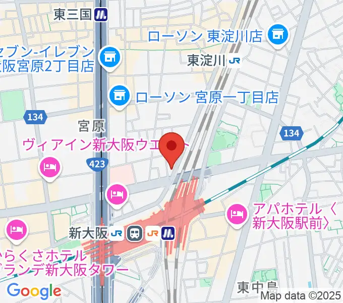モリタギター教室の地図