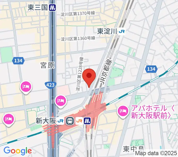 モリタギター教室の地図