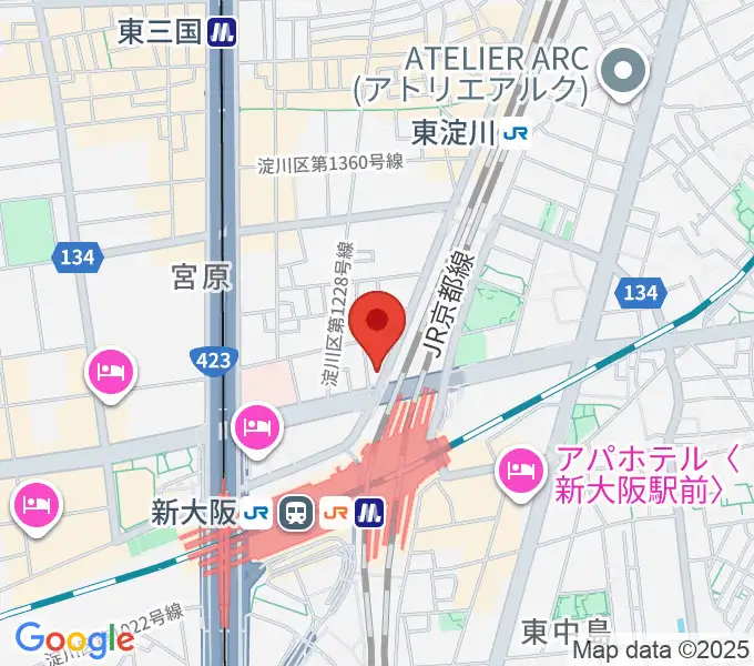 モリタギター教室の地図
