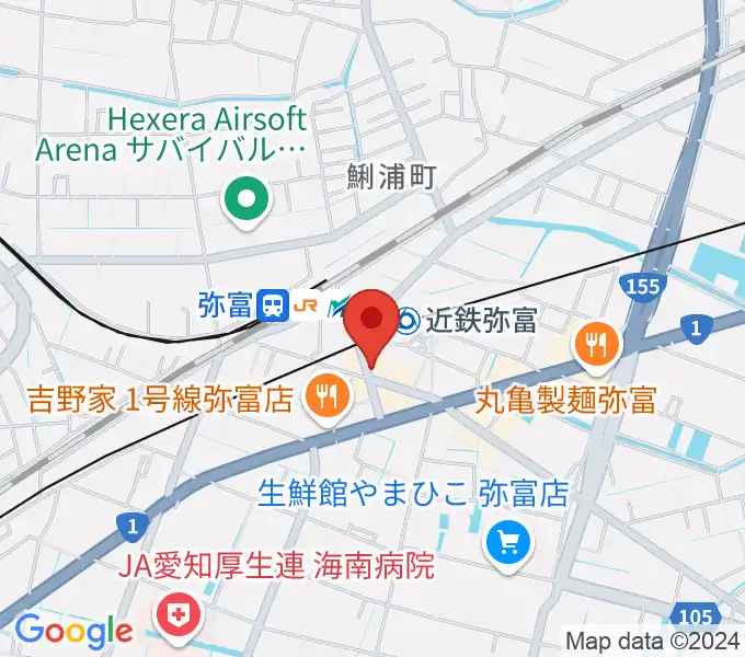 ポワンポワンスタジオ弥富校の地図