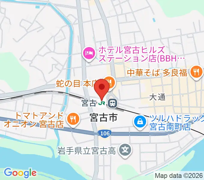 みやこハーバーラジオの地図