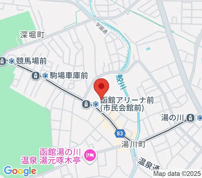 函館アリーナの地図