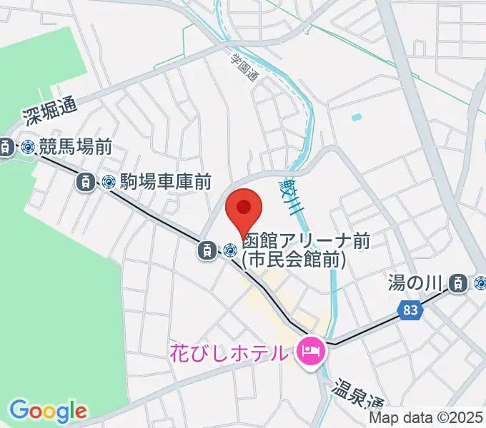 函館アリーナの地図