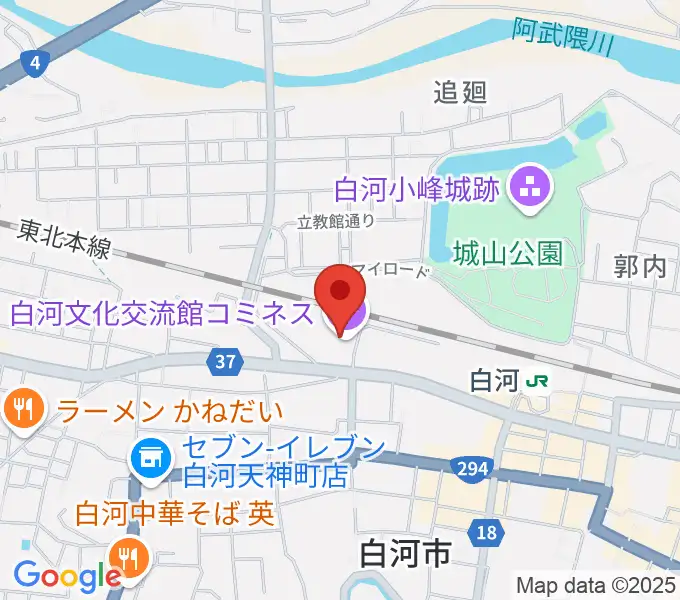 白河文化交流館コミネスの地図