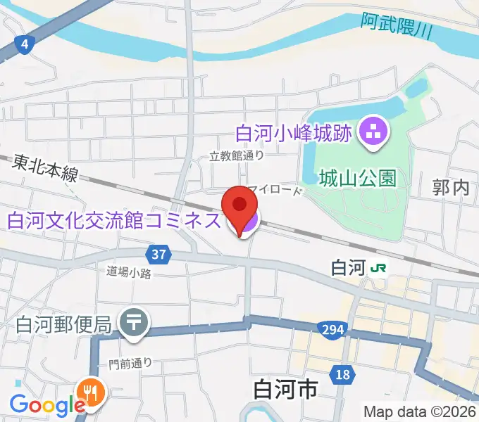 白河文化交流館コミネスの地図