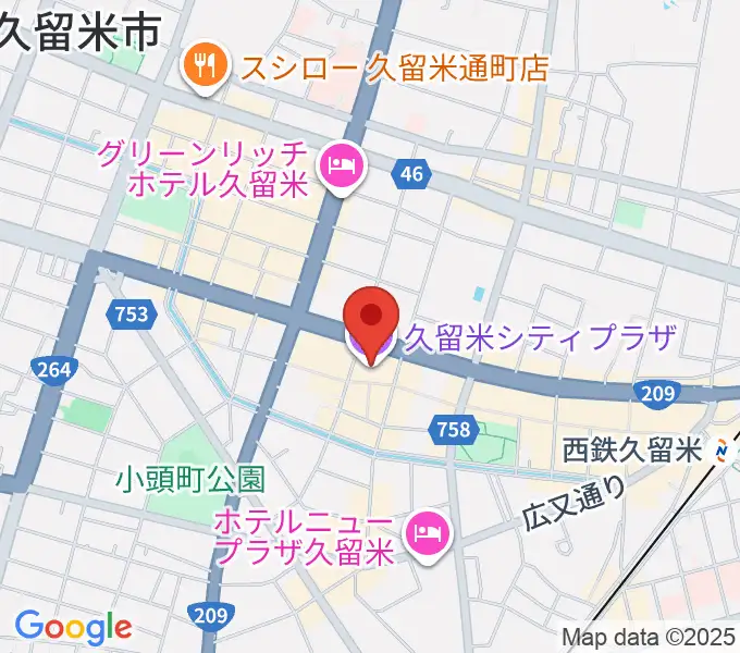 久留米シティプラザの地図