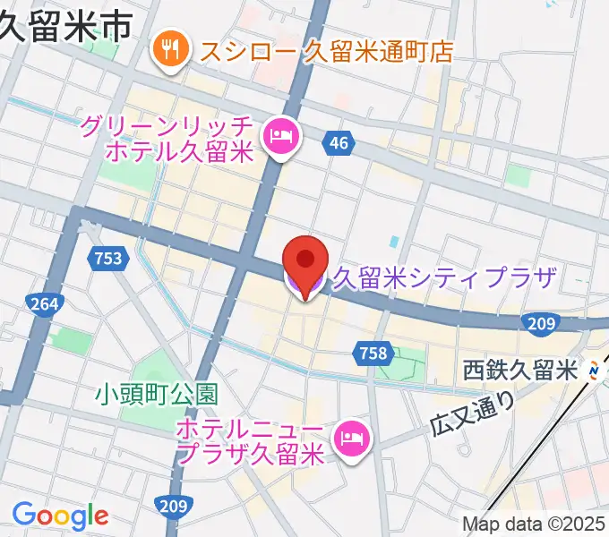 久留米シティプラザの地図