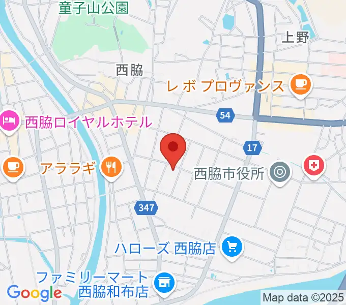 岡本ピアノ工房の地図