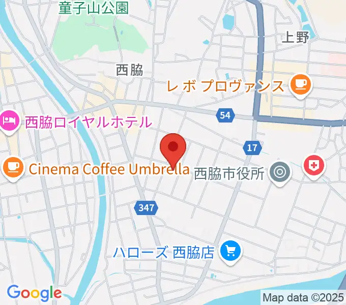 岡本ピアノ工房の地図