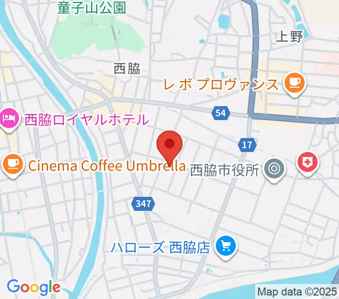 岡本ピアノ工房の地図